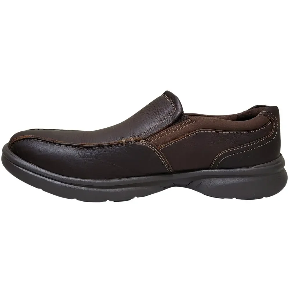 Clarks Men Bradley Step Slip On Bike Toe Loafers Size US 12M Brown Tumbled